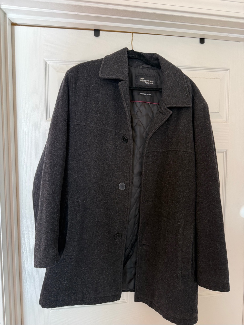 Dockers Men's Dark Gray Wool-Blend Peacoat